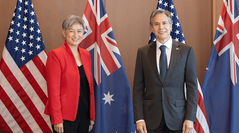 Secretary of State Antony J. Blinken meets with Australian Foreign Minister Penny Wong in Tokyo, Japan, on May 24, 2022. [State Department Photo by U.S. Embassy Tokyo/Public Domain]