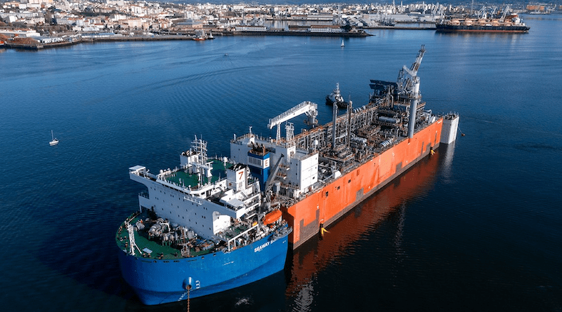 A floating natural gas liquefaction plant (FLNG) in the Republic of the Congo. Photo Credit: Eni