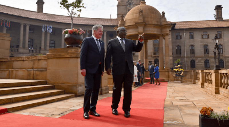 South Africa's President Cyril Ramaphosa with Finland's President Sauli Väinämö Niinistö. Photo Credit: SA News