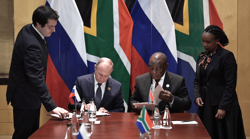 File photo of Russia's President Vladimir Putin with South Africa's President Cyril Ramaphosa. Photo Credit: Kremlin.ru