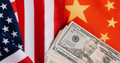 dollar china United States flag