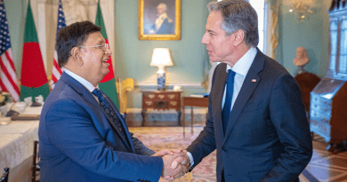 Secretary of State Antony J. Blinken meets with Bangladeshi Foreign Minister Abdul Momen at the State Department in Washington, DC, on April 10, 2023. [State Department photo by Freddie Everett/ Public Domain]