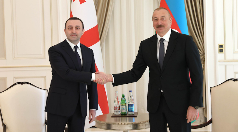 Georgia's Prime Minister Irakli Garibashvili with Azerbaijan's President Ilham Aliyev. Photo Credit: Irakli Garibashvili, Twitter
