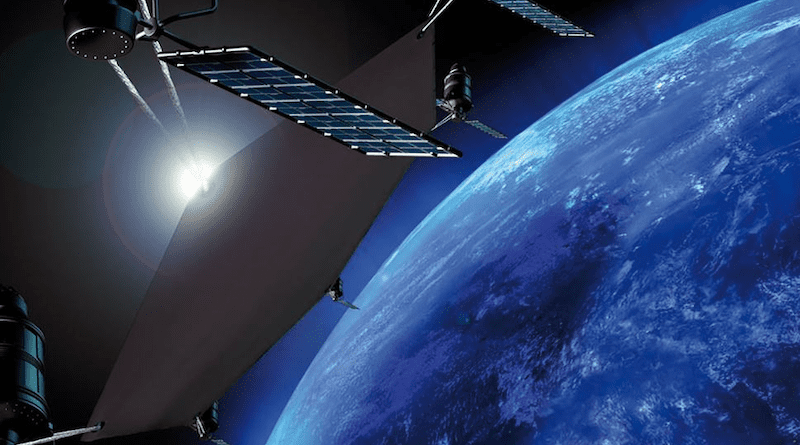 A satellite orbits over Earth. Photo Credit: WMO