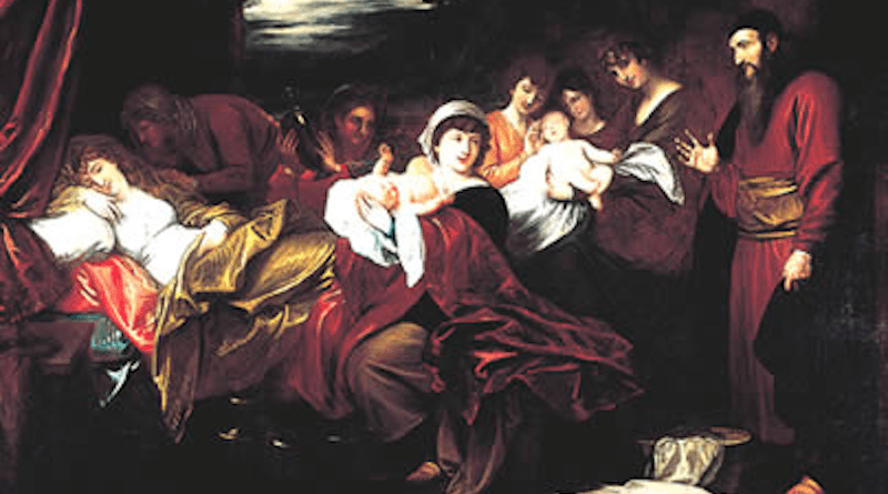 The birth of Esau and Jacob, as painted by Benjamin West. Credit: Wikipedia Commons