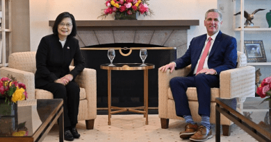 Taiwan's President Tsai Ing-wen with U.S. Speaker of the House Kevin McCarthy. Photo Credit: President of the Republic of China (Taiwan), Twitter