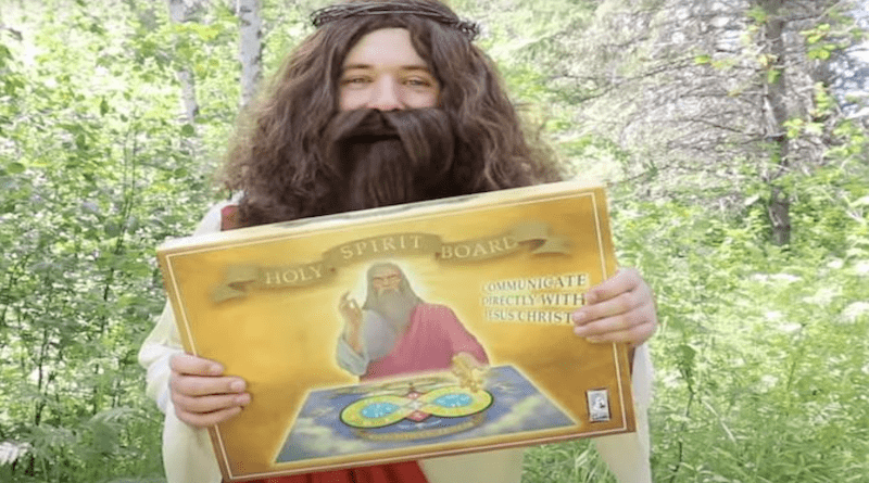 An exorcist is warning about the dangers of a Ouija-board-like product promising users that they will be able to "communicate directly with Jesus Christ." | Holy Spirit Games YouTube