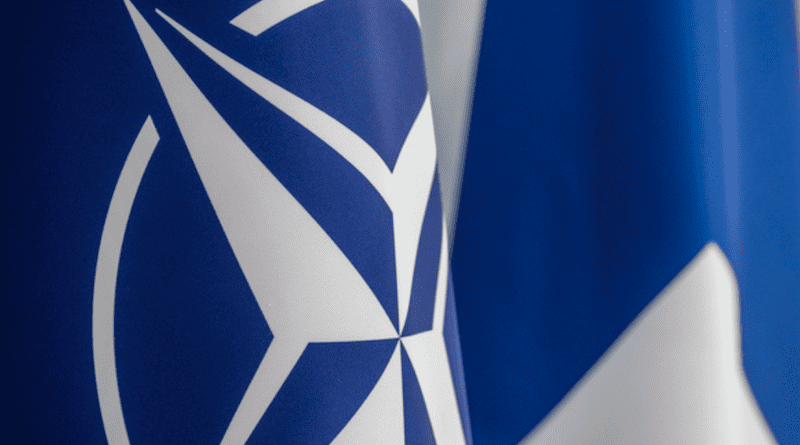 Flags of NATO and Finland. Photo Credit: NATO