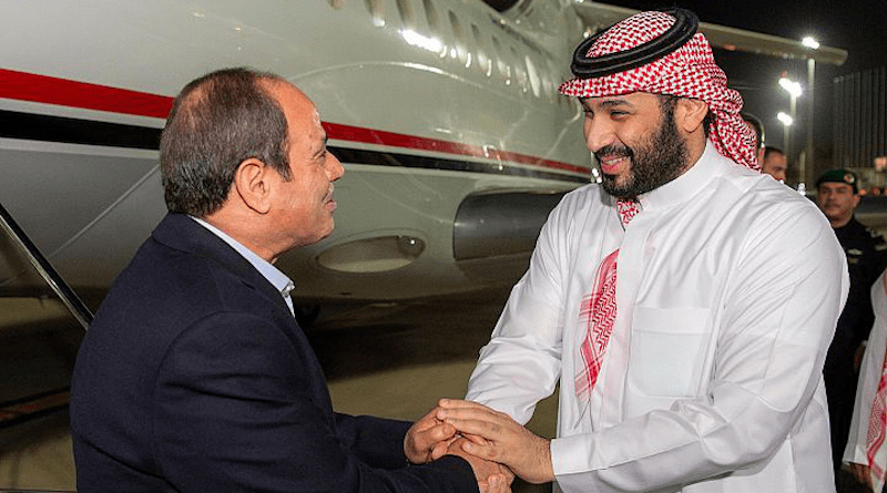 Egypt's President Abdelfattah El-Sisi greets Saudi Arabia’s Crown Prince Mohammed bin Salman. Photo Credit: SPA