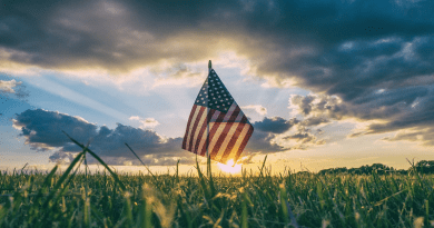 Agriculture Clouds Countryside Dawn Dusk Sunset United States Flag