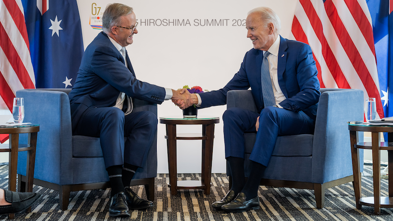 Australia's Prime Minister Anthony Albanese with US President Joe Biden in Japan at G7 Summit. Photo Credit: The White House