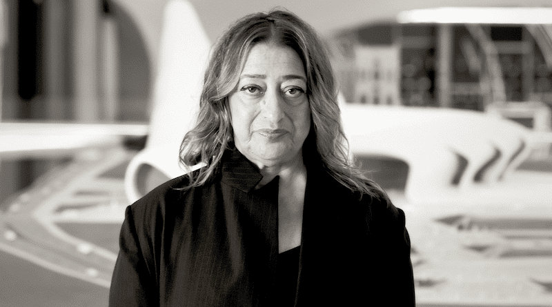 Zaha Hadid in 2013. Photo Credit: Dmitry Ternovoy, Wikipedia Commons