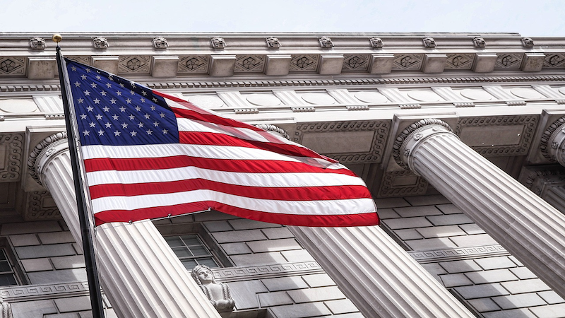 Washington DC City Urban United States Flag Capitol