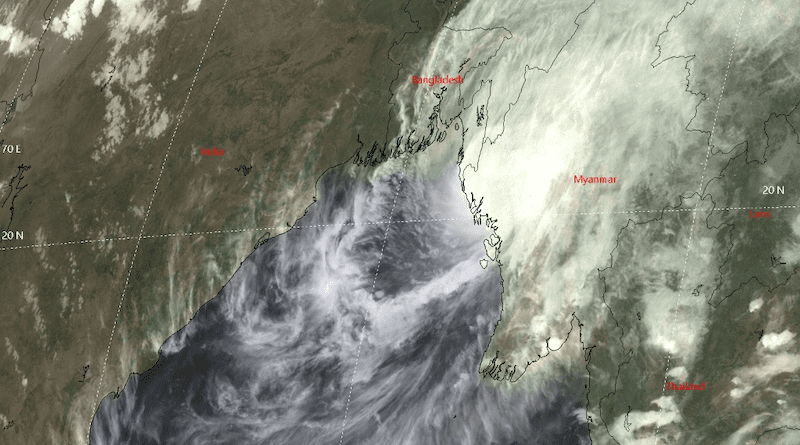 Cyclone Mocha over Bangladesh and Myanmar. Photo Credit: Joint Typhoon Warning Center, Wikipedia Commons