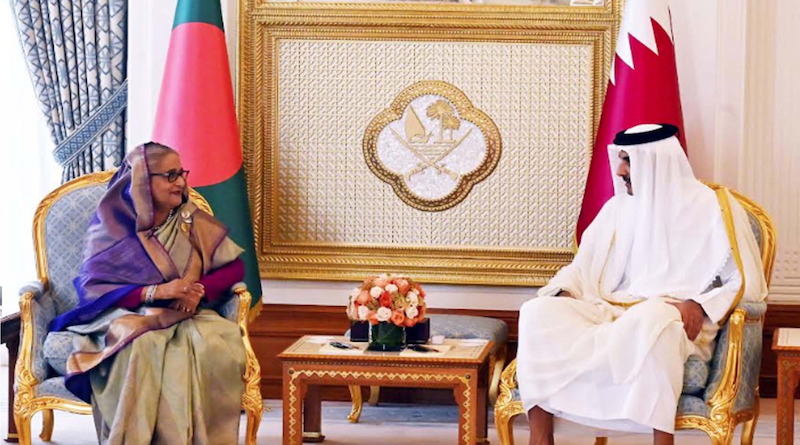 Bangladesh's Prime Minister Sheikh Hasina with Qatar's Amir Sheikh Tamim Bin Hamad Al Thani. Photo Credit: Bangladesh government