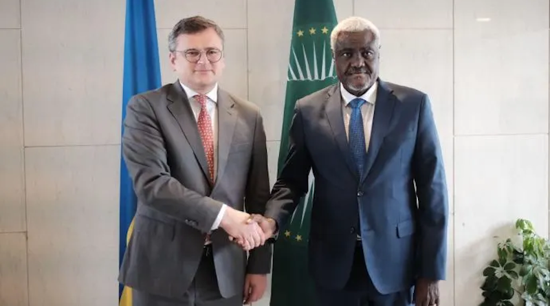 Minister of Foreign Affairs of Ukraine Dmytro Kuleba with Head of African Union Commission Moussa Faki Mahamat (photo supplied)