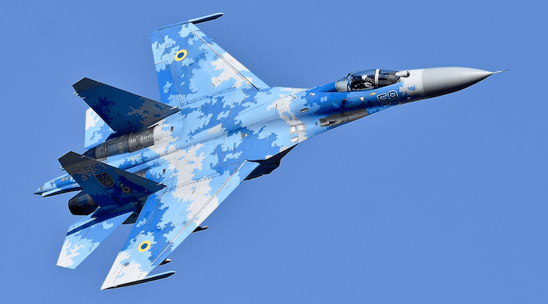 File photo of a Ukrainian Air Force Sukhoi Su-27P Flanker. Photo Credit: Dave_S., Wikipedia Commons plane jet war fighter