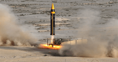 Iran launches test of missile. Photo Credit: Tasnim News Agency