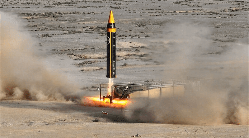 Iran launches test of missile. Photo Credit: Tasnim News Agency