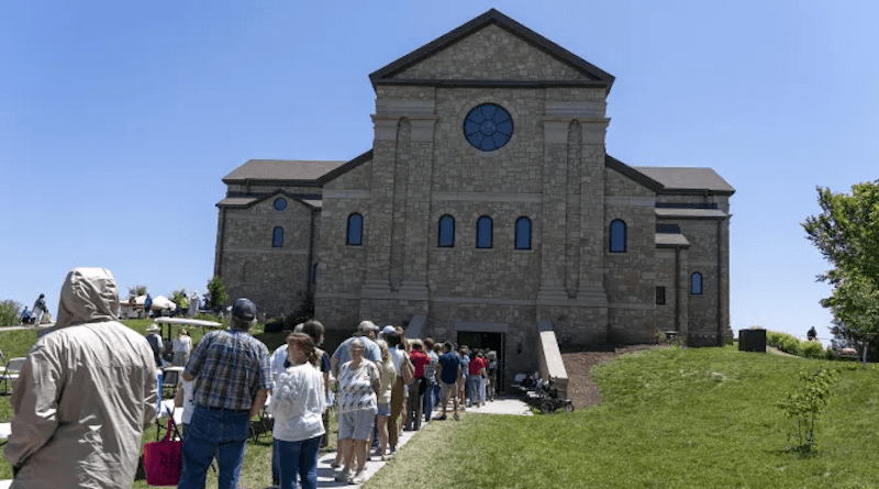 Thousands of pilgrims have lined up at the Abbey of Our Lady of Ephesus in Gower, Missouri, to view the remains of Sr. Wilhelmina Lancaster. Photo Credit: CNA