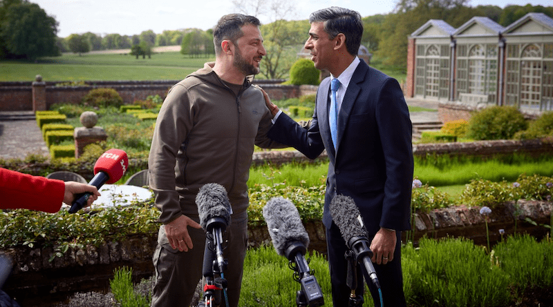 Ukraine's President Volodymyr Zelenskyy with Prime Minister of the United Kingdom Rishi Sunak. Photo Credit: Ukraine Presidential Press Office