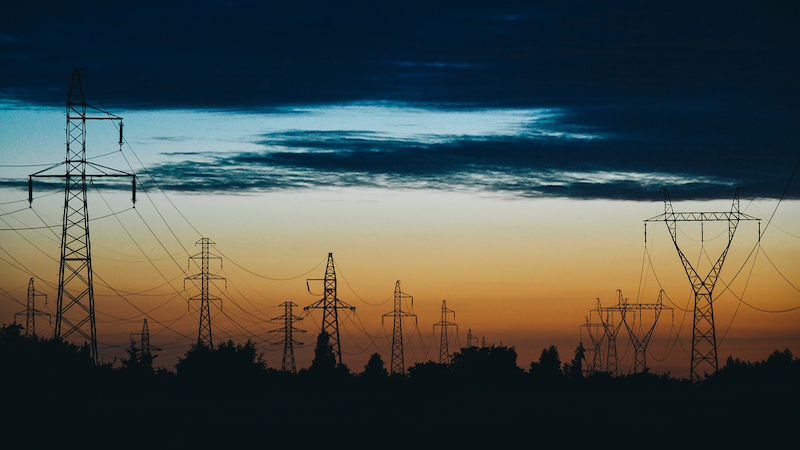 Power Lines Electricity Dusk Sunset Energy Transmission