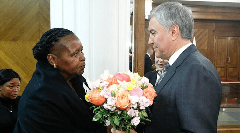 Mozambique's Esperança Bias and Russia's Vyacheslav Volodin. (photo supplied)