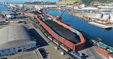 A shipment of coal awaits loading at the Levin-Richmond marine terminal shipyard in California. CREDIT: Michael Layefsky