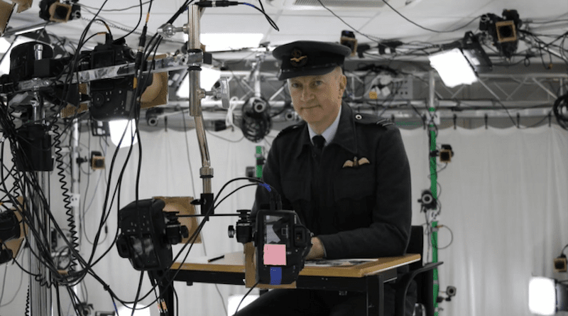 Film maker Andrew Panton was scanned wearing WWII uniform in various poses and performed movements to create digital characters for the film. https://www.attackonsorpedam.com/ CREDIT: University of Bath