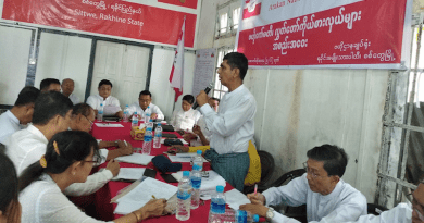 U Oo Hla Saw, a former top leader and co-founder of the Arakan National Party, which has registered to contest for the junta projected election in 2023, was speaking at a meeting in September, 2019 in Sittwe, Rakhine State (Photo/ANP Facebook page).