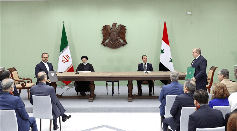 Iran's President Ebrahim Raisi with Syria's President Bashar al-Assad. Photo Credit: Tasnim News Agency
