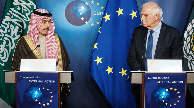 Prince Faisal Bin Farhan Al Saud, Minister for Foreign Affairs for Saudi Arabia, with Josep Borrell, High Representative of the EU for Foreign Affairs and Security Policy. Photo Credit: European Union