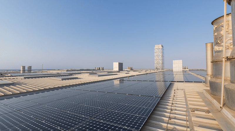 Solar panels on the roof of campus buildings at King Abdullah University of Science and Technology. © 2023 KAUST