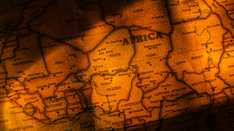Africa Map Chad Niger Nigeria Sudan South Sudan Central African Republic Cameroon Ivory Coast Mali Burkina Faso
