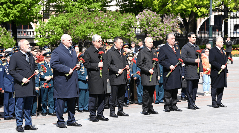 Russia's President Vladimir Putin is joined by all five Central Asian presidents for the May 9 Victory Day parade 2023. Photo Credit: Kremlin.ru