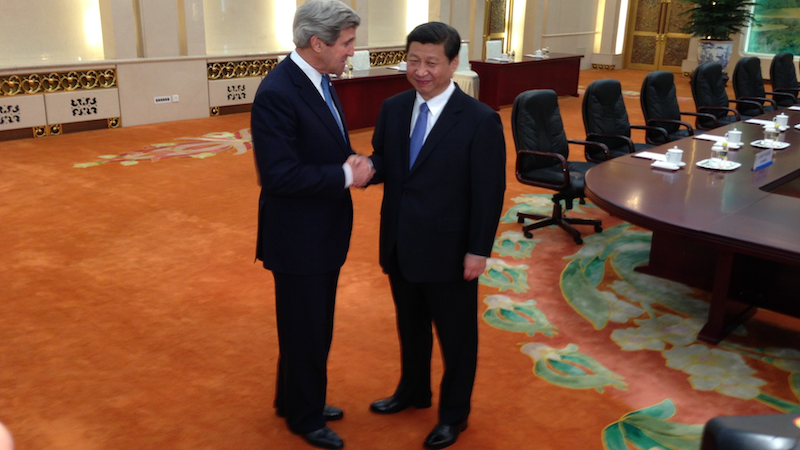 US Secretary of State John Kerry with Chinese President Xi Jinping in 2013. Photo Credit: U.S. Department of State, Wikipedia Commons