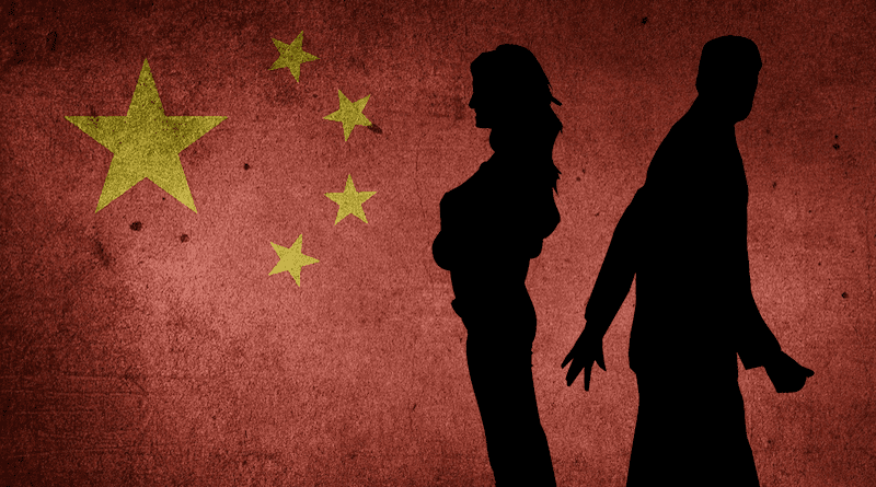 china divorce argue flag couple