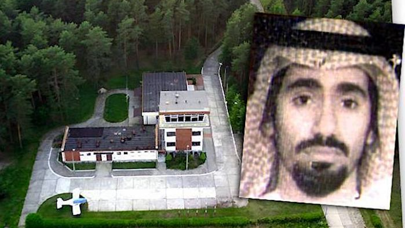 A composite image of Abd Al-Rahim Al-Nashiri and the CIA “black site”in Poland, where he was held from December 2002 to June 2003, and where some the worst torture to which was subjected took place.