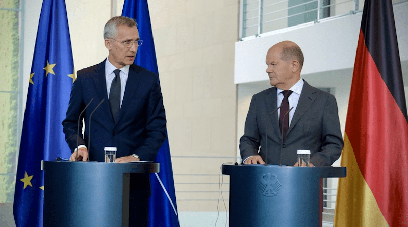NATO Secretary General Jens Stoltenberg with Germany's Chancellor Olaf Scholz. Photo Credit: NATO
