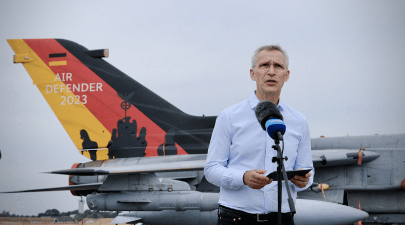 NATO Secretary General Jens Stoltenberg meets personnel participating in exercise Air Defender 2023 at Air Base Jagel in northern Germany. Photo Credit: NATO