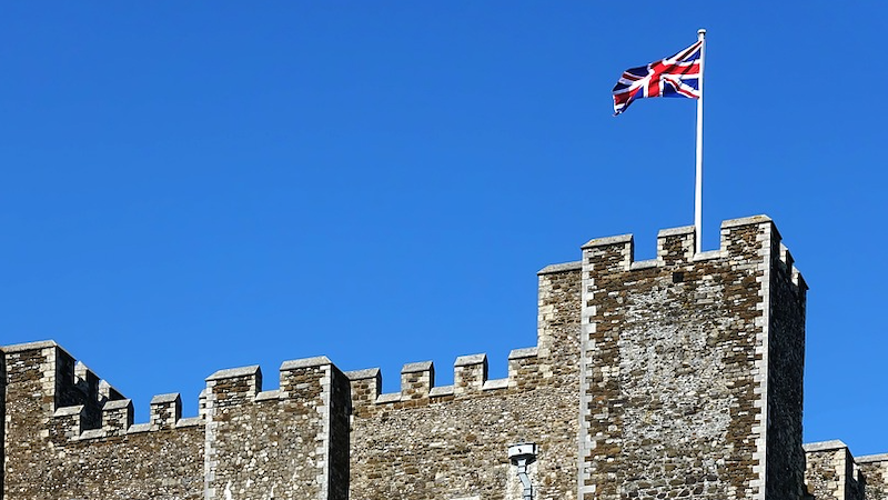 flag British United Kingdom England castle