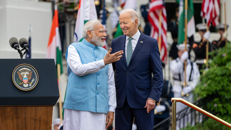 India's Prime Minister Narendra Modi with US President Joe Biden. Photo Credit: The White House