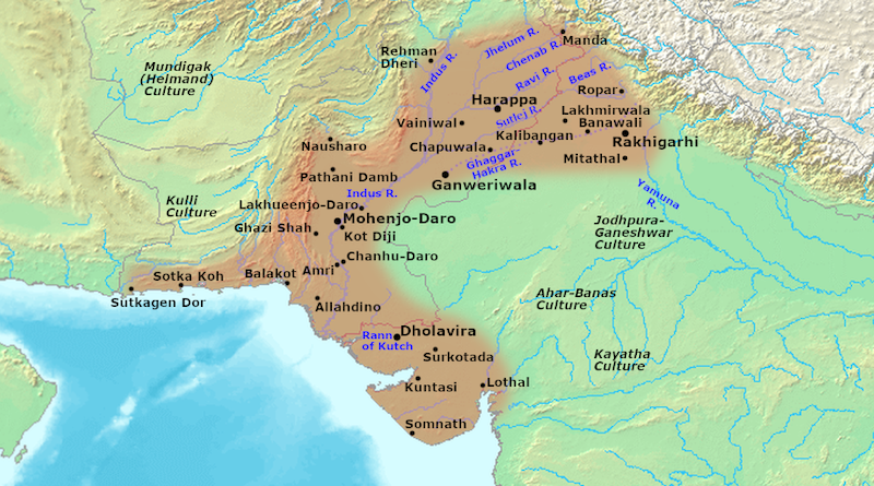 Ancient Indus Valley Civilizations. Credit: McIntosh, Jane (2008). The Ancient Indus Valley: New Perspectives. Wikipedia Commons