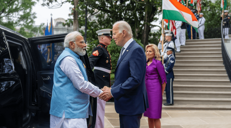 India's Prime Minister Narendra Modi being welcomed to the White House by US President Joe Biden. Photo Credit: The White House