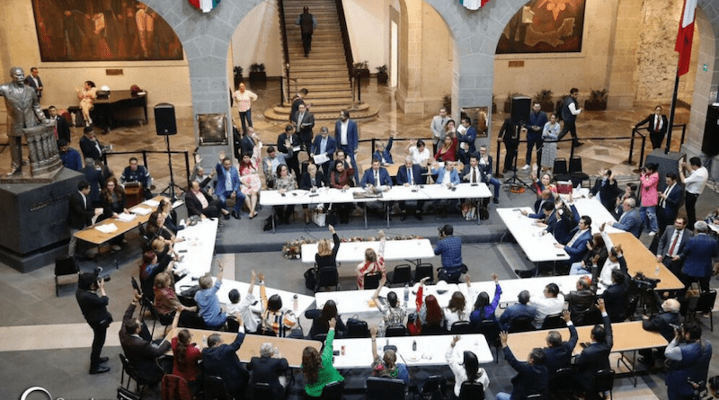 After a few minutes of debate, the new science law was approved by the Mexican Senate on April 29. Copyright: Senado mexicano. Public domain image