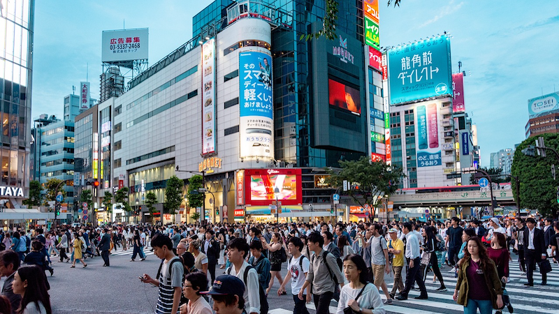 tokyo Japan city crowd people