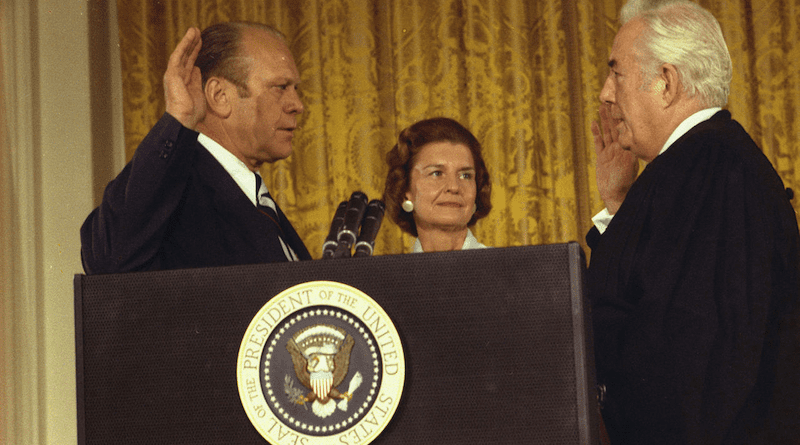 Gerald Ford being sworn in as US President. Photo Credit: Robert L. Knudsen, White House