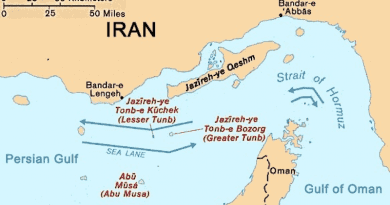 Map of Strait of Hormuz. Credit: CIA World Factbook, Wikipedia Commons
