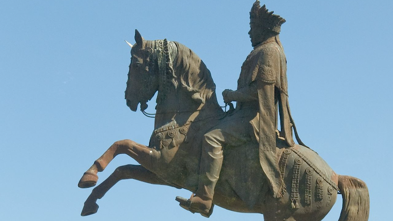 Details of equestrian statue of Emperor Menelik II, the victor of Adwa. The statue was erected by Emperor Haile Selassie and dedicated on the day before his coronation in 1930, in memory of his predecessor. Photo Credit: A. Davey, Wikipedia Commons