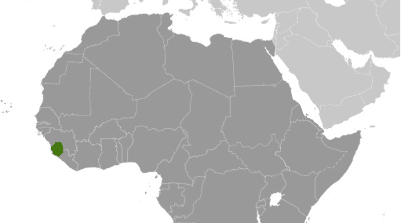 The location of Sierra Leone in Africa. Credit: CIA World Factbook